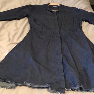 EXCELLENT COND, dark denim button down shirt dress